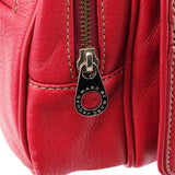 Pink Leather Multi-Pocket Camera Tote Bag