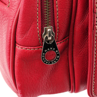 Pink Leather Multi-Pocket Camera Tote Bag