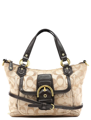 Beige Brown Signature Canvas Soho 2-Way Bag