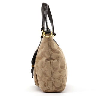 Beige Brown Signature Canvas Soho 2-Way Bag