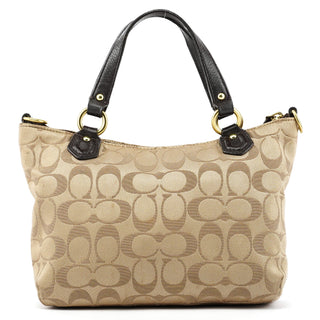 Beige Brown Signature Canvas Soho 2-Way Bag