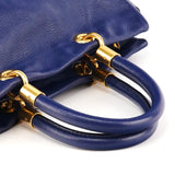 Sac bowling deux portés Classic en cuir bleu