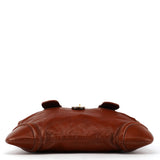 Brown Leather Padlock 2-Way Tote Bag