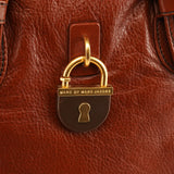 Brown Leather Padlock 2-Way Tote Bag