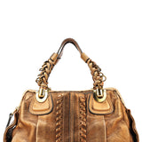 Brown Metallic Leather Heloise Tote Bag