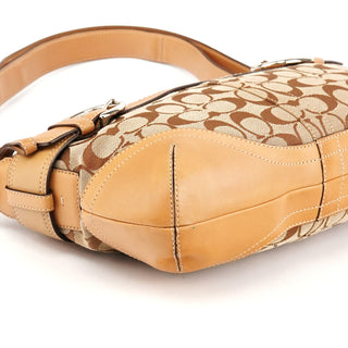 F07077 Beige Tan Signature Soho 2-Way Shoulder Bag