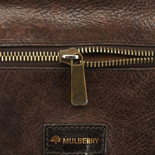 Dark Brown Leather Buckle Tote Bag
