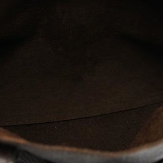 Dark Brown Leather Buckle Tote Bag