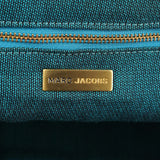 Navy Turquoise Corduroy Leopard Bowling Bag