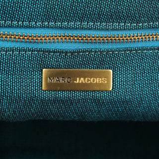 Navy Turquoise Corduroy Leopard Bowling Bag