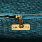 Navy Turquoise Corduroy Leopard Bowling Bag