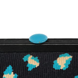 Navy Turquoise Corduroy Leopard Bowling Bag