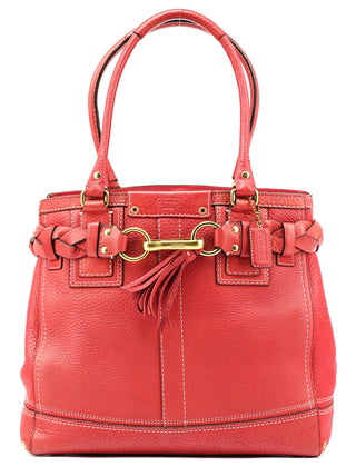 10530 Pink Pebbled Leather Hamptons Tote Bag