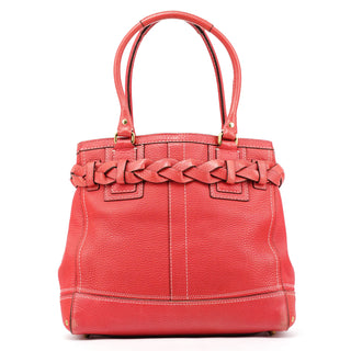 10530 Pink Pebbled Leather Hamptons Tote Bag