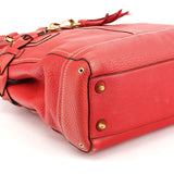 10530 Pink Pebbled Leather Hamptons Tote Bag
