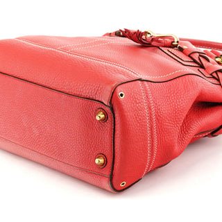 10530 Pink Pebbled Leather Hamptons Tote Bag