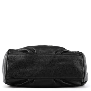 Black Leather Classic Q Fran 2-Way Bag