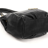 Black Leather Classic Q Fran 2-Way Bag