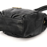 Black Leather Classic Q Fran 2-Way Bag