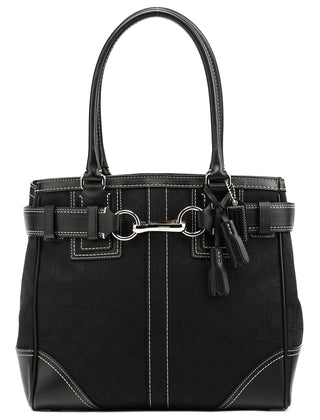 10247 Black Signature Hamptons Tote Bag