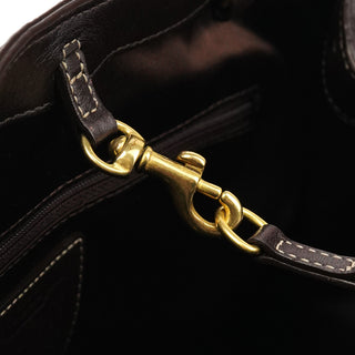 10214 Brown Pebbled Leather Hamptons Tote Bag