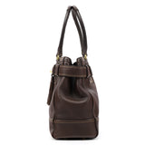 10214 Brown Pebbled Leather Hamptons Tote Bag
