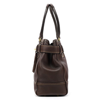 10214 Brown Pebbled Leather Hamptons Tote Bag