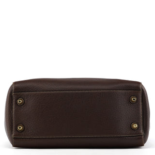 10214 Brown Pebbled Leather Hamptons Tote Bag