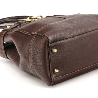 10214 Brown Pebbled Leather Hamptons Tote Bag