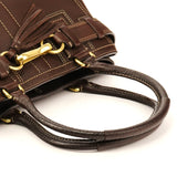10214 Brown Pebbled Leather Hamptons Tote Bag