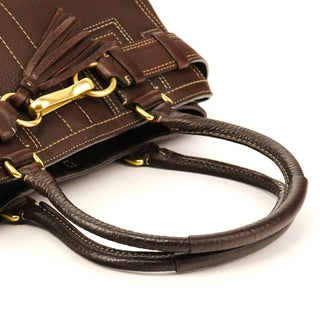 10214 Brown Pebbled Leather Hamptons Tote Bag