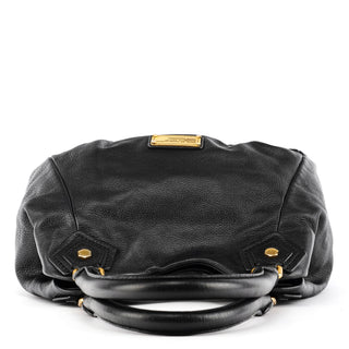 Black Leather Classic Q Fran 2-Way Bag