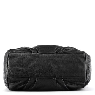 Black Leather Classic Q Fran 2-Way Bag