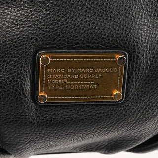 Black Leather Classic Q Fran 2-Way Bag