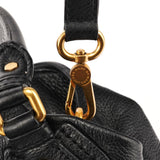Black Leather Classic Q Fran 2-Way Bag