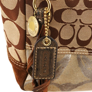 10234 Beige Brown Signature Patchwork Tote Bag