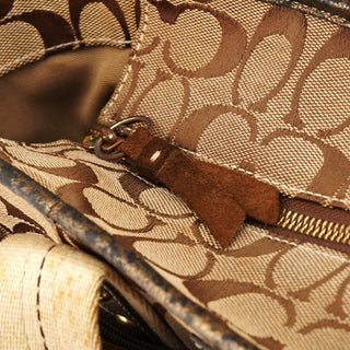 10234 Beige Brown Signature Patchwork Tote Bag