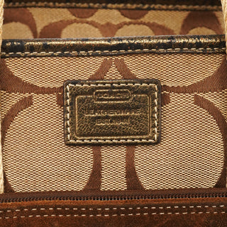 10234 Beige Brown Signature Patchwork Tote Bag