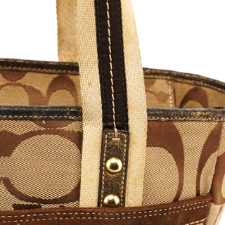 10234 Beige Brown Signature Patchwork Tote Bag
