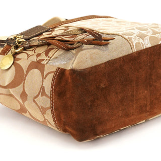 10234 Beige Brown Signature Patchwork Tote Bag