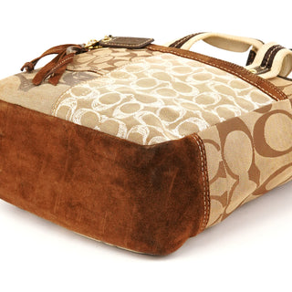10234 Beige Brown Signature Patchwork Tote Bag