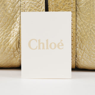 Gold Metallic Leather Heloise Shoulder Bag