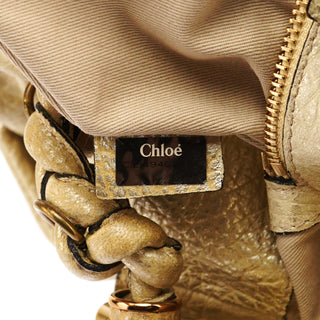 Gold Metallic Leather Heloise Shoulder Bag