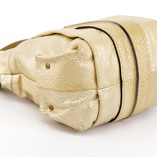 Gold Metallic Leather Heloise Shoulder Bag