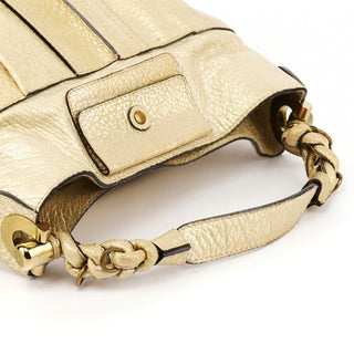 Gold Metallic Leather Heloise Shoulder Bag