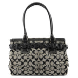 F15665 Grey Black Signature Hamptons Tote Bag