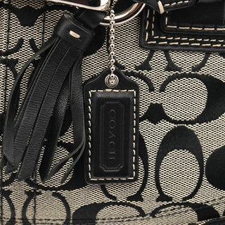 F15665 Grey Black Signature Hamptons Tote Bag