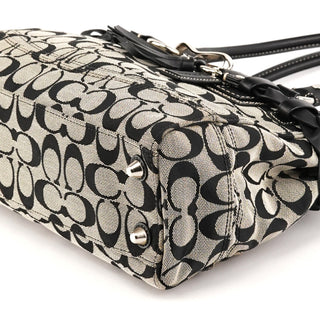 F15665 Grey Black Signature Hamptons Tote Bag