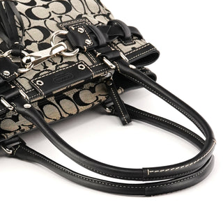 F15665 Grey Black Signature Hamptons Tote Bag