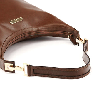 001 4204 Brown Leather Hobo Shoulder Bag
